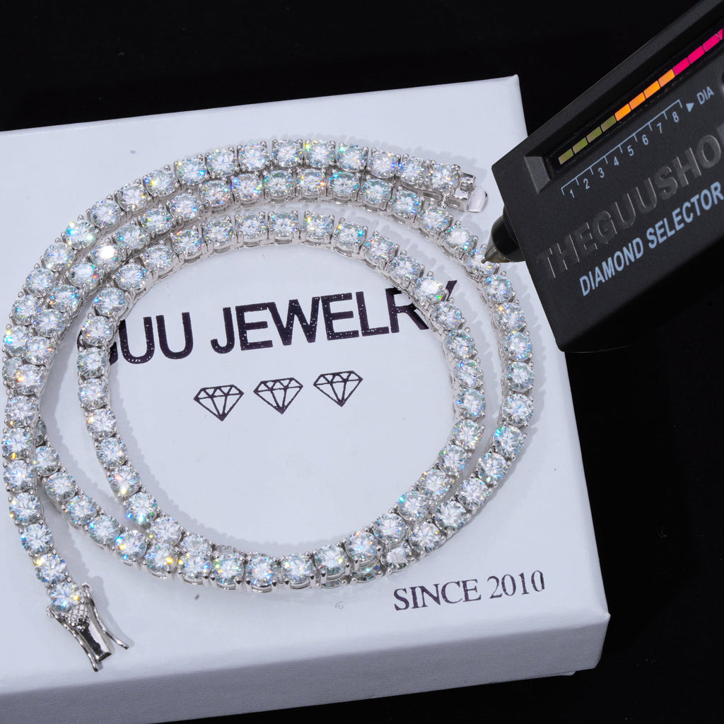 5MM 925S & VVS Moissanite Tennis Chain White Gold