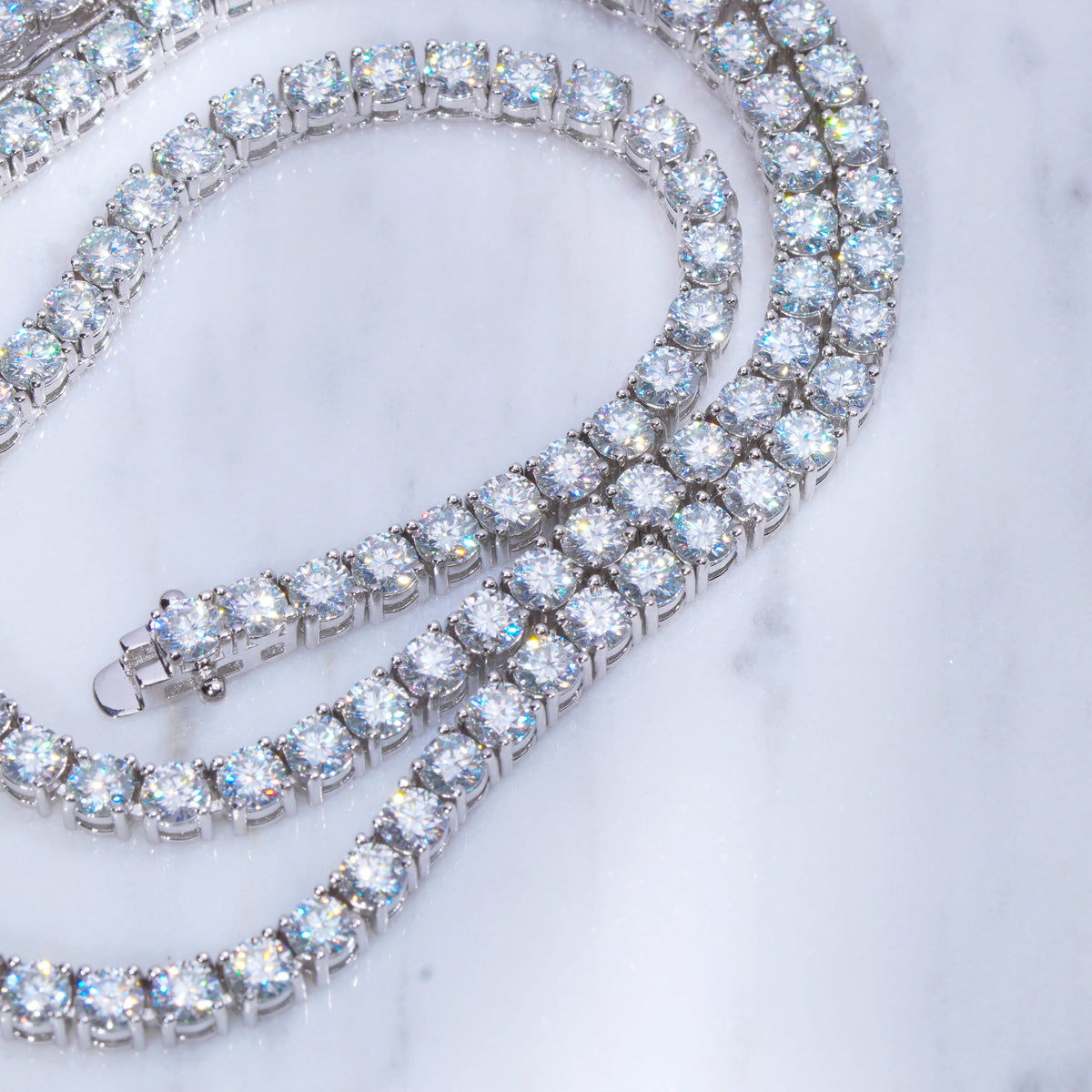 5MM 925S & VVS Moissanite Tennis Chain White Gold