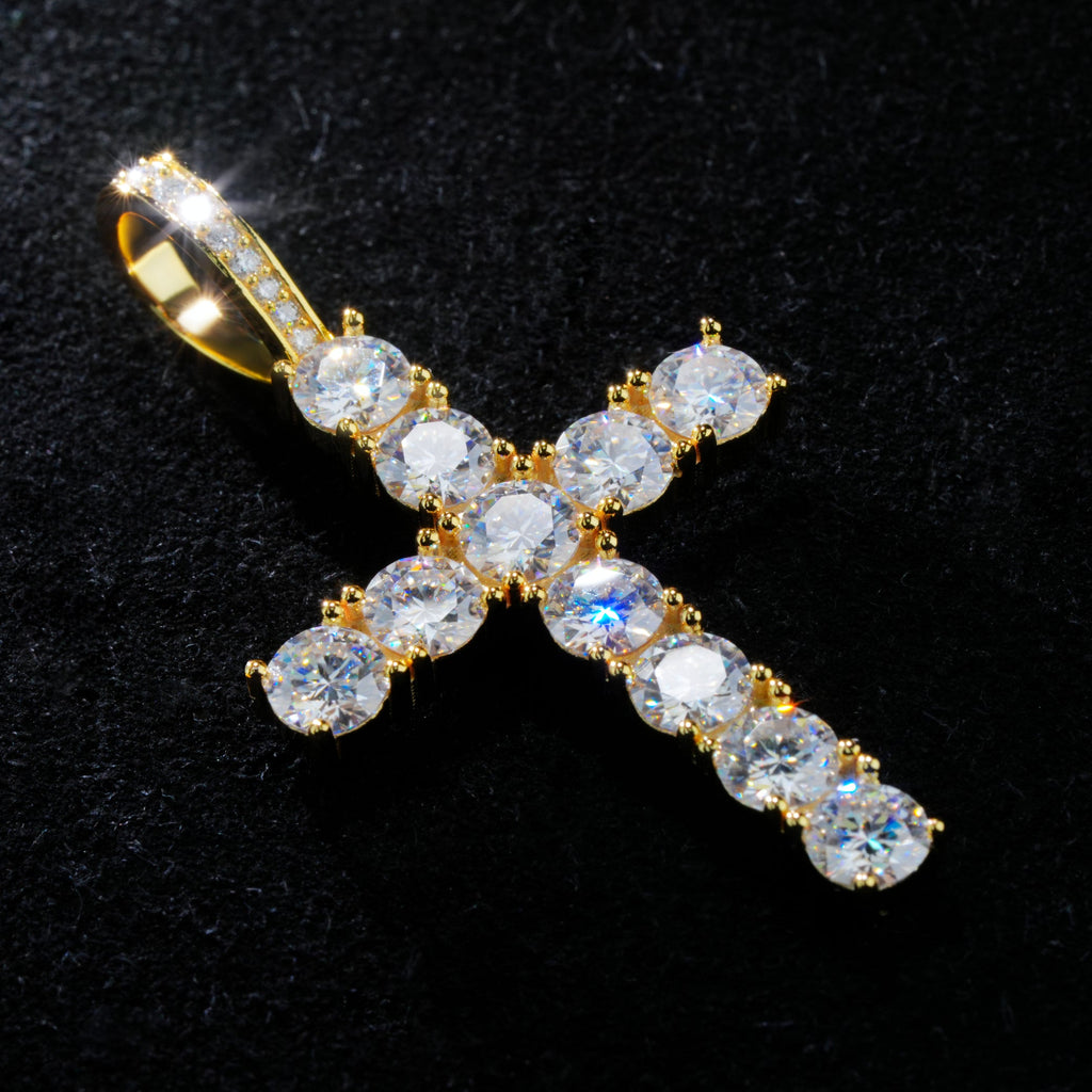 4.51 Carat 925S & VVS Moissanite Cross In Gold