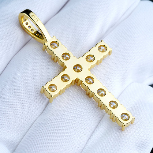 4.51 Carat 925S & VVS Moissanite Cross In Gold