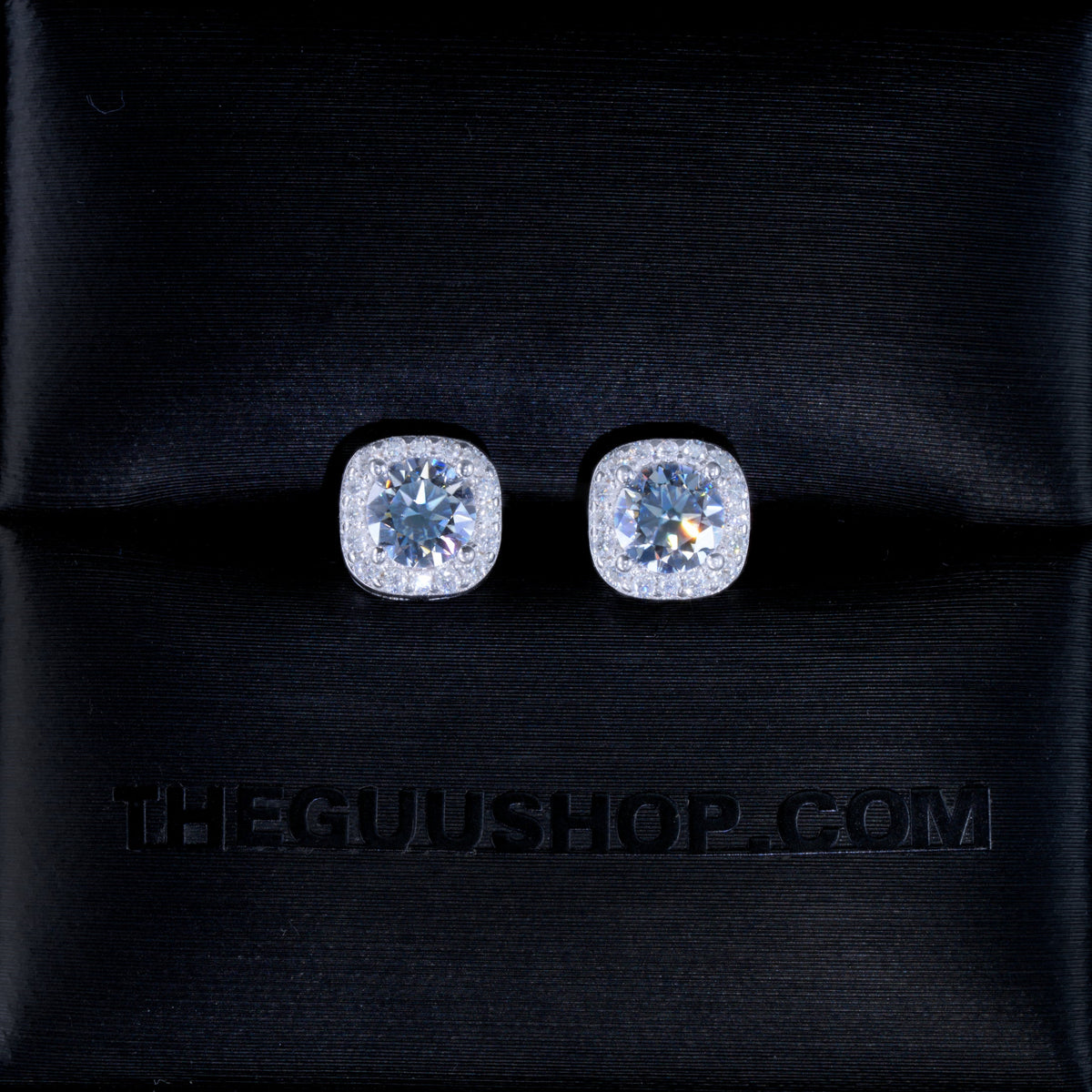 925S VVS1 Moissanite 7MM Cluster Stud Earrings
