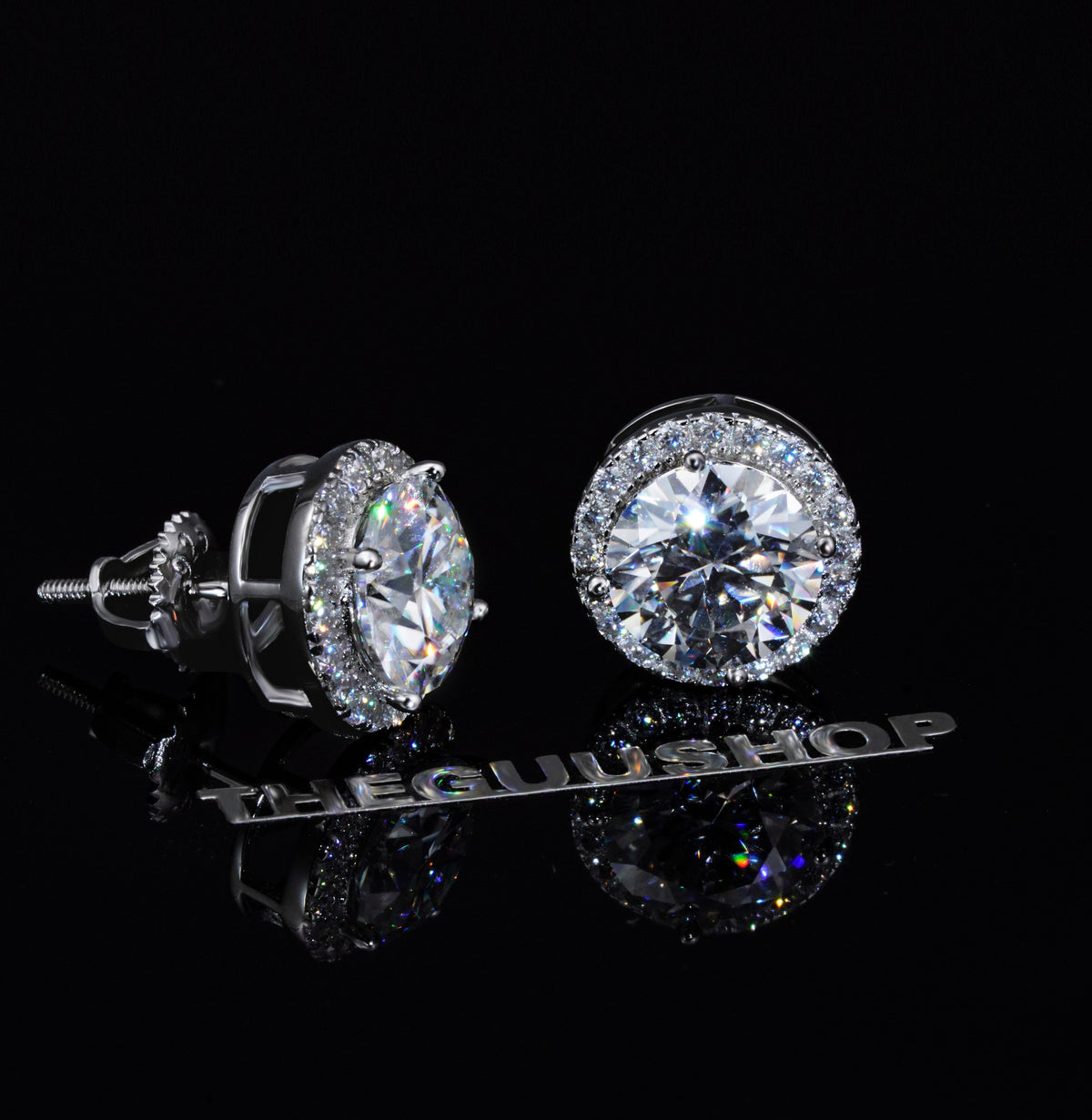2.00 Carat Certified 925S & VVS1 Moissanite Halo Earrings
