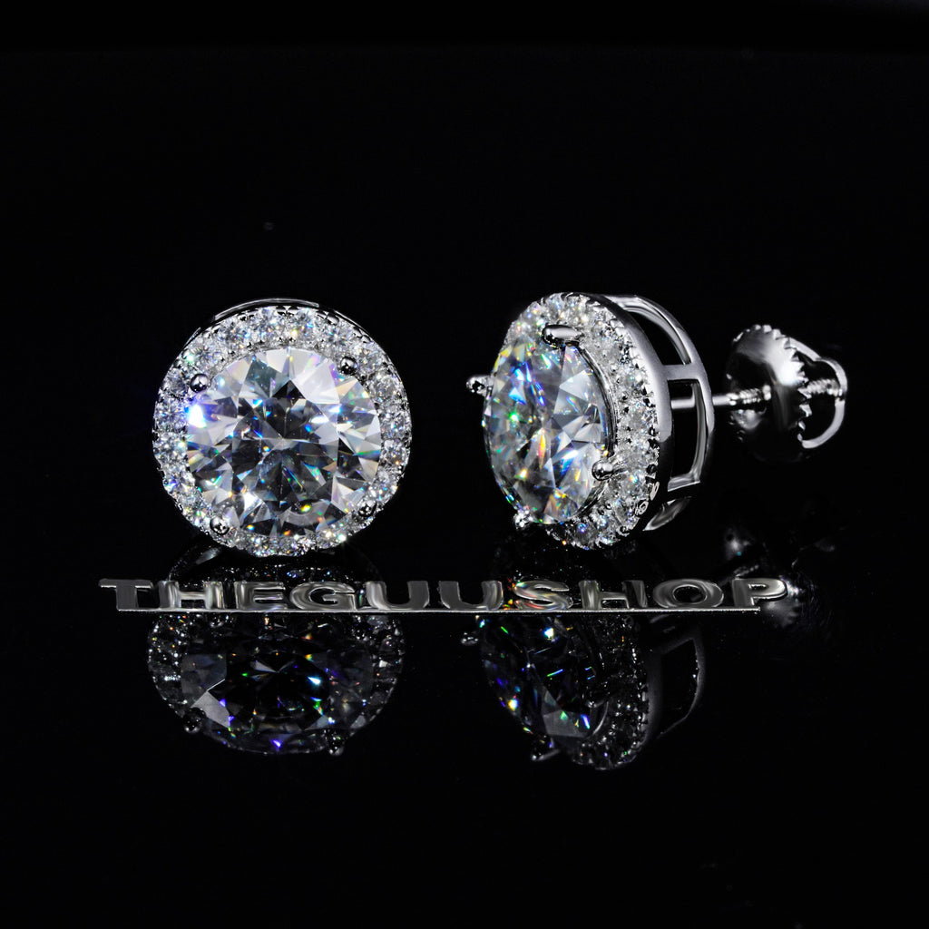 2.00 Carat Certified 925S & VVS1 Moissanite Halo Earrings