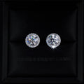 2.00 Carat Certified 925S & VVS1 Moissanite Halo Earrings