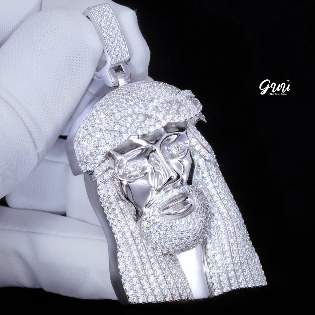VVS Moissanite Jesus In White Gold