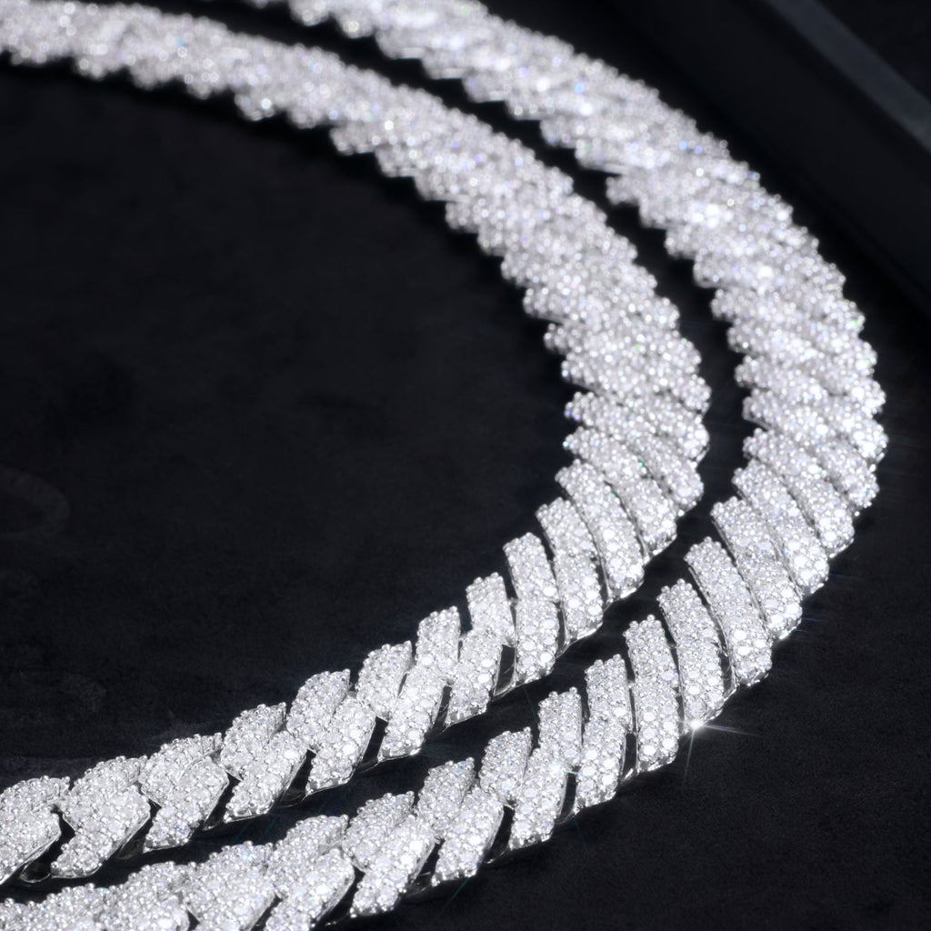 VVS Moissanite 14MM Prong Cuban Link Chain